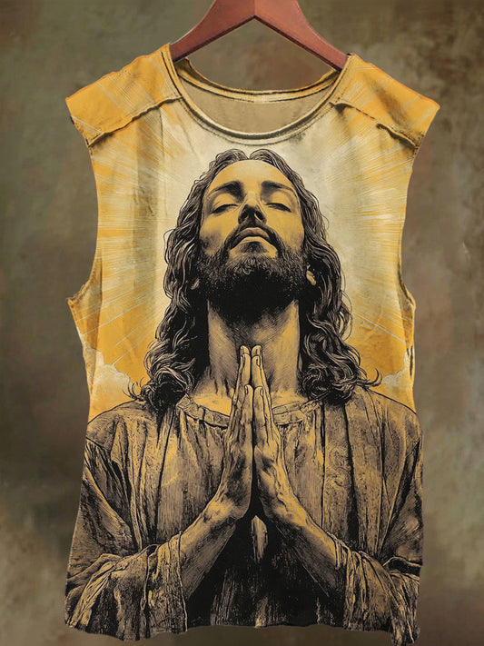 Unisex Bright Faith Jesus Print Casual Cotton Tank Top