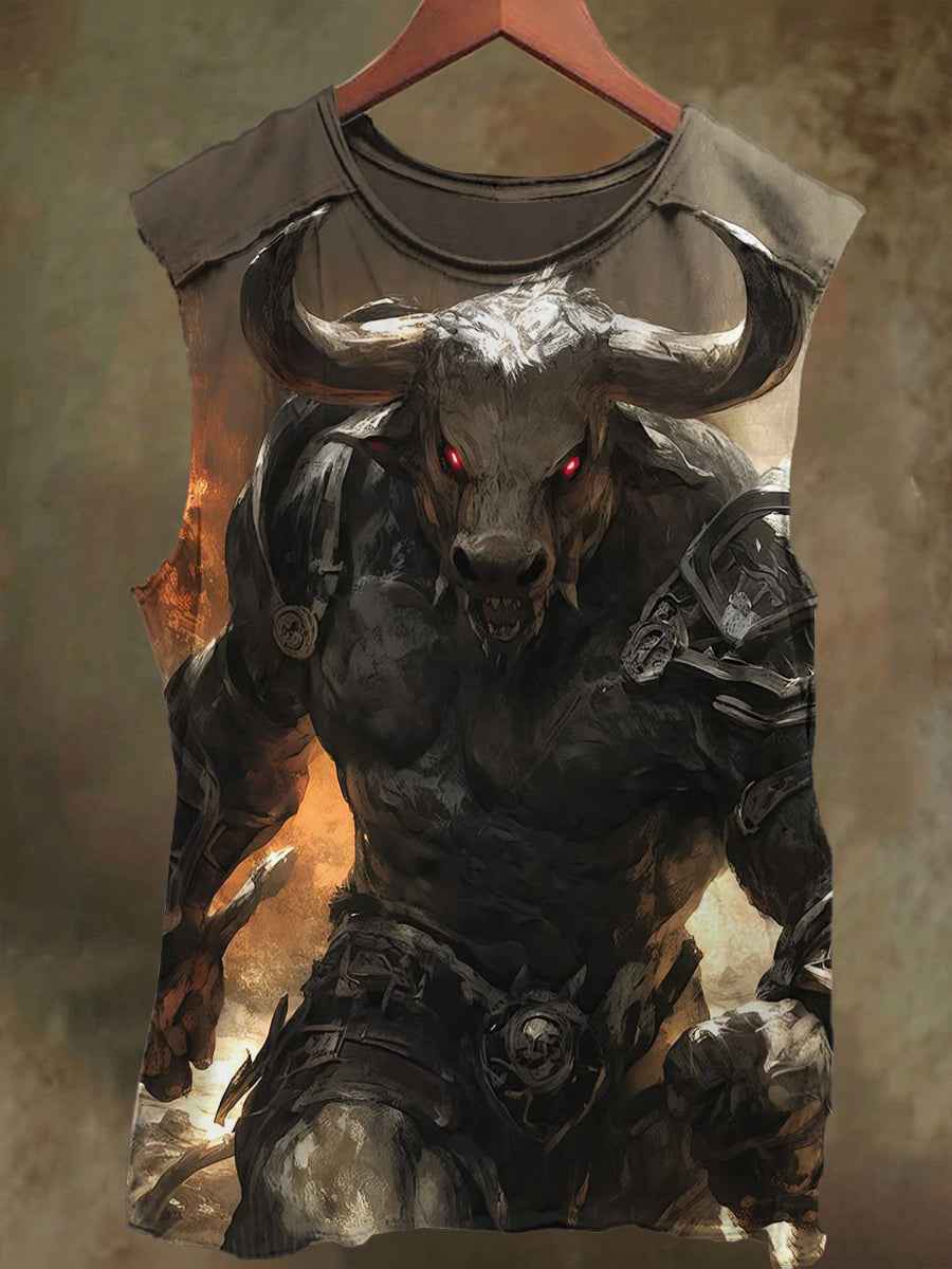 Unisex Battlefield Wolf General Print Casual Cotton Tank Top