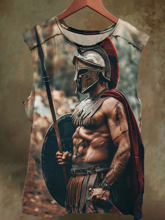 Unisex Muscle Gladiator Print Casual Cotton Tank Top