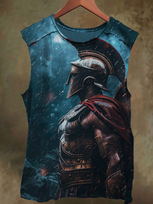 Unisex Gladiator in the Rain Print Casual Cotton Tank Top