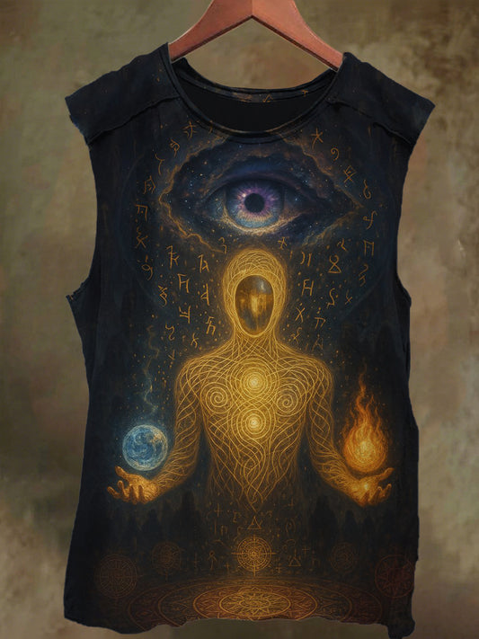 Unisex Scripture Print Casual Cotton Tank Top