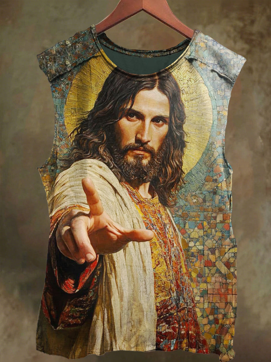 Unisex Faith Jesus Print Casual Cotton Tank Top