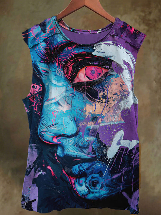 Unisex Junior Colorful Graffiti Print Casual Cotton Tank Top