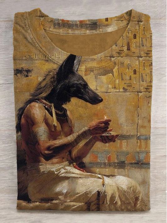 Horseheads Light Print Round Neck Short Sleeve T-Shirt