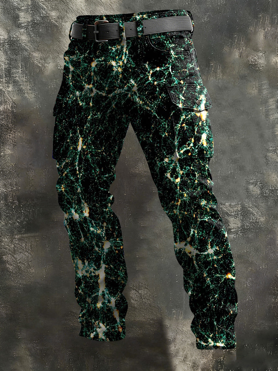 Men's Abstract Lightning Print Casual Pants