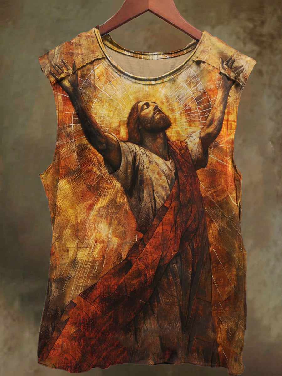 Unisex Faith Christ Prayer Print Casual Cotton Tank Top