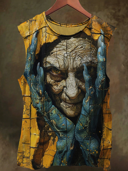 Unisex Devil Wizard Print Casual Cotton Tank Top