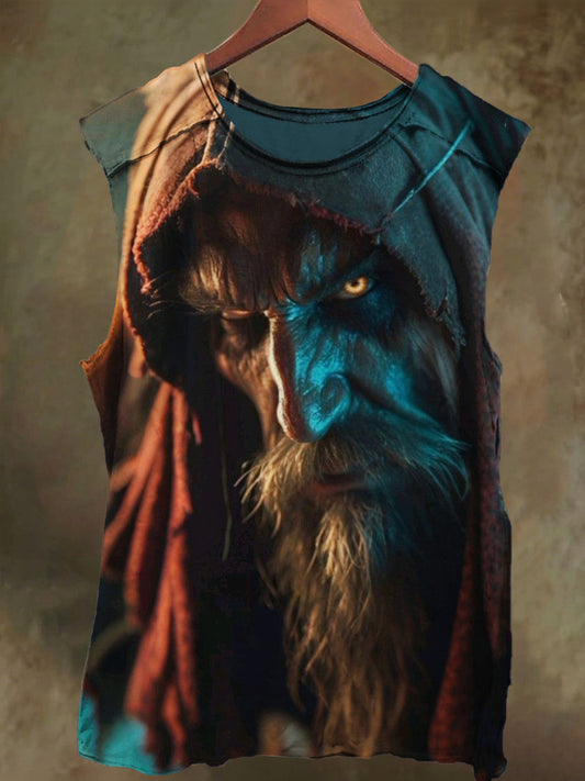 Unisex Wizard Print Casual Cotton Tank Top