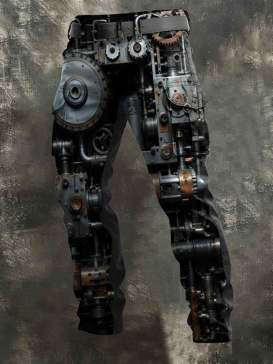 Men's Mechanical Printed Casual Pants