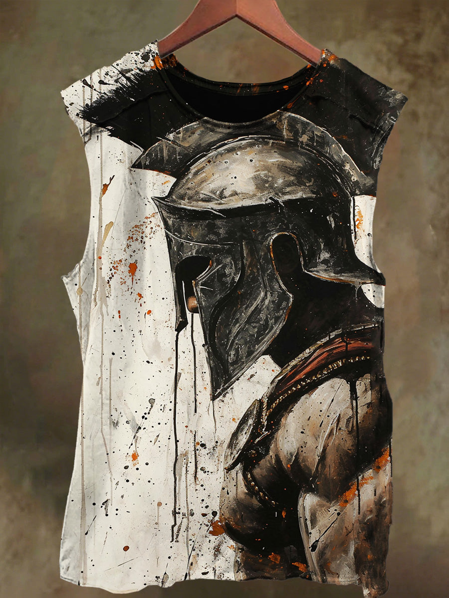 Unisex Knight Faith Printed Casual Cotton Tank Top