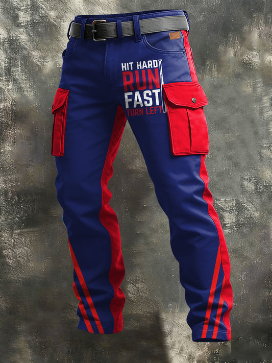 Men's Retro Vacation Business Art Print Casual Workwear Trousers