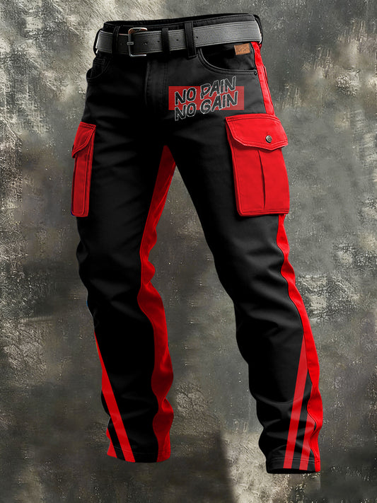 Men's Retro Vacation Business Art Print Casual Workwear Trousers