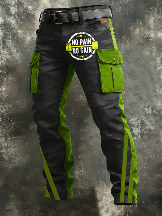 Men's Retro Vacation Business Art Print Casual Workwear Trousers