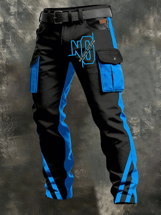 Men's Retro Vacation Business Art Print Casual Workwear Trousers