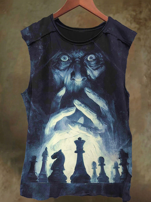 Unisex Dark Wizard Print Casual Cotton Tank Top