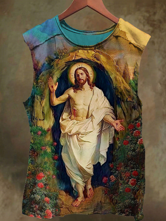 Unisex God and Future Print Casual Cotton Tank Top