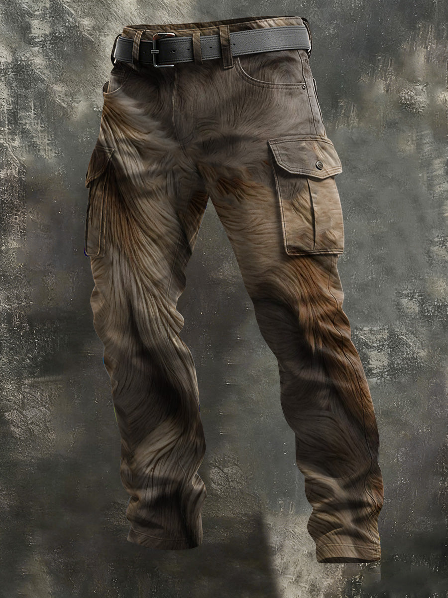 Men's Vintage Abstract Leopard Print Casual Pants