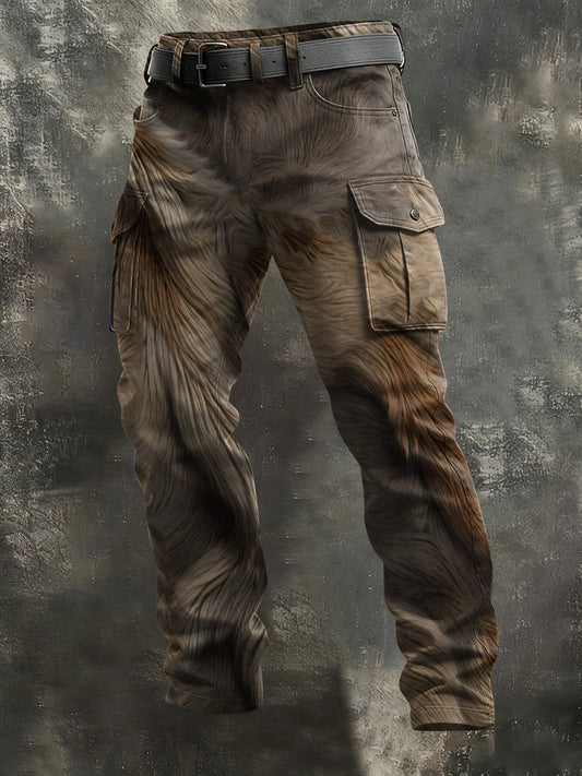 Men's Vintage Abstract Leopard Print Casual Pants