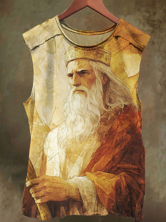 Unisex Pope Print Casual Cotton Tank Top