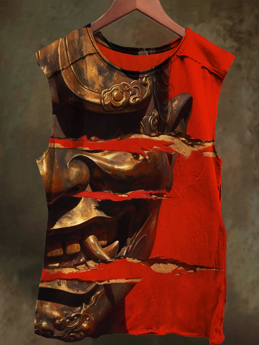 Unisex Devil Graffiti Print Casual Cotton Tank Top