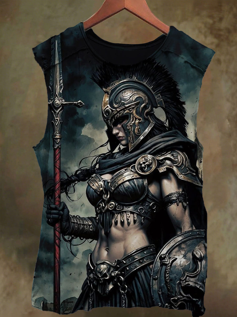 Unisex Women's Rider Print Casual Cotton Tank Top