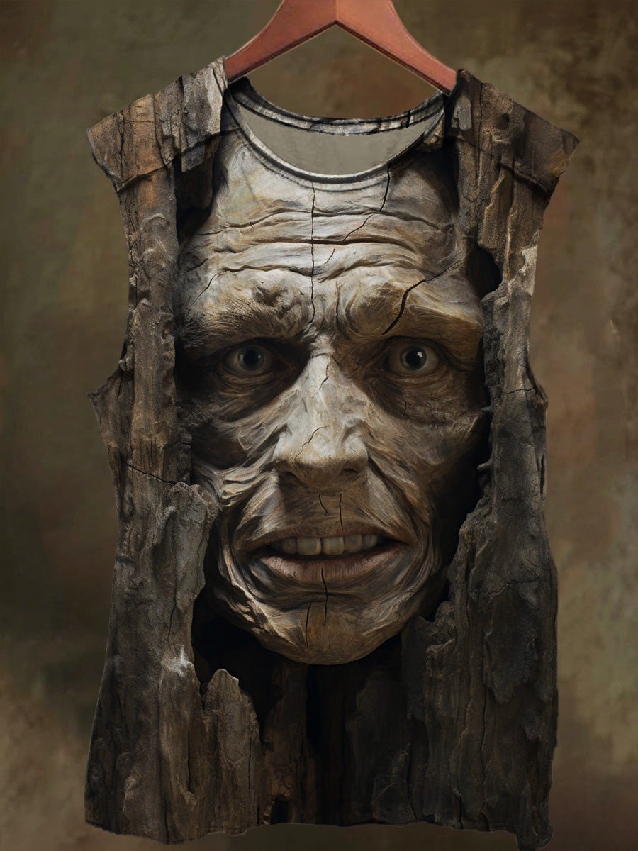 Unisex Tree Wizard Print Casual Cotton Tank Top