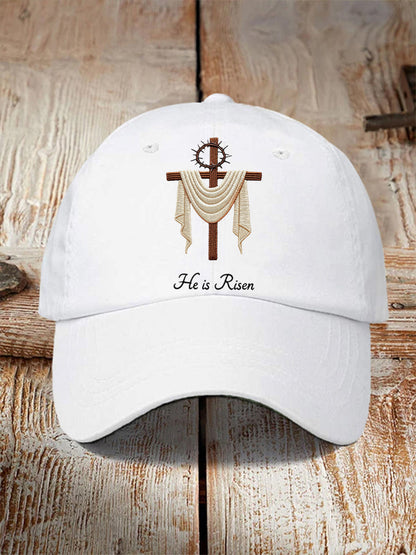 Unisex He Is Risen Jesus Christian Cross Hat