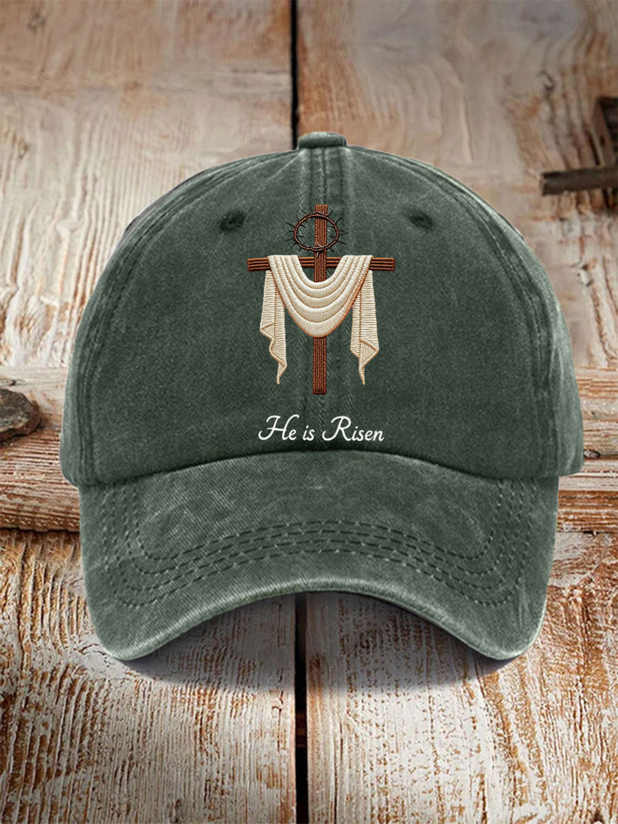 Unisex He Is Risen Jesus Christian Cross Hat