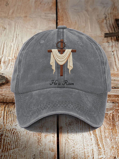 Unisex He Is Risen Jesus Christian Cross Hat