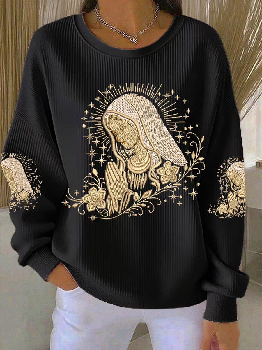 Women's Virgin Mary Print Casual Sweatshirt