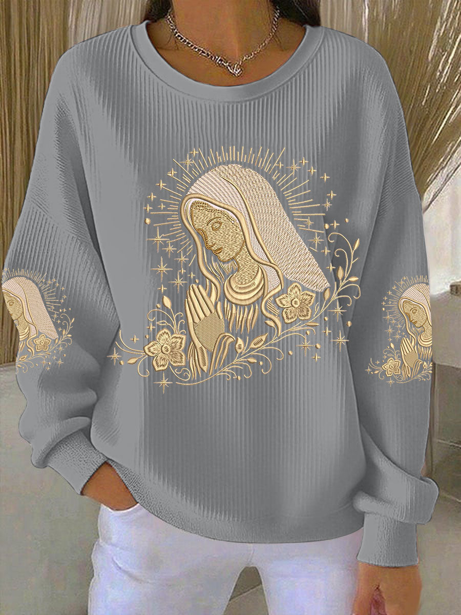 Women's Virgin Mary Print Casual Sweatshirt