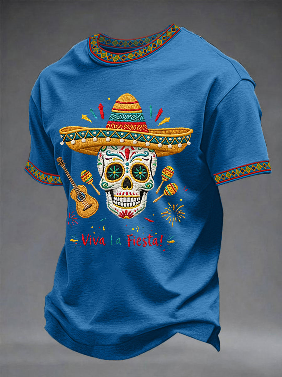 Men's Cinco De Mayo Viva La Fiesta! Print Casual Tee