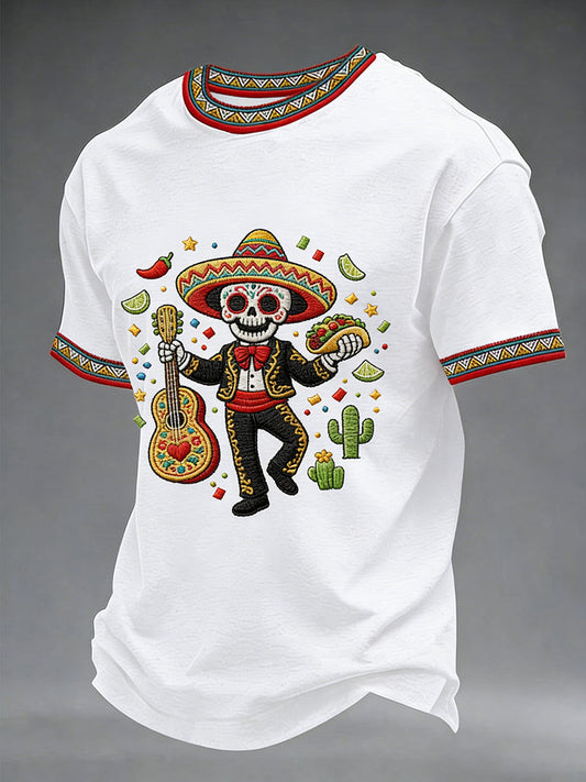 Men's Cinco De Mayo Print Short-Sleeve O-neck T-shirt