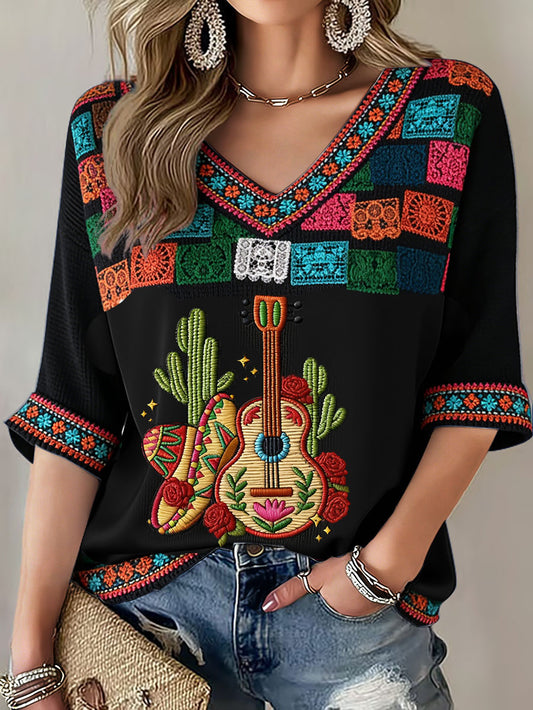 Women's Cinco De Mayo Art Printed T-Shirt