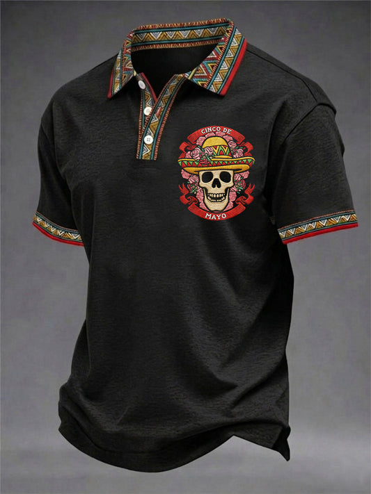 Men's Cinco De Mayo Print Short-Sleeve Top