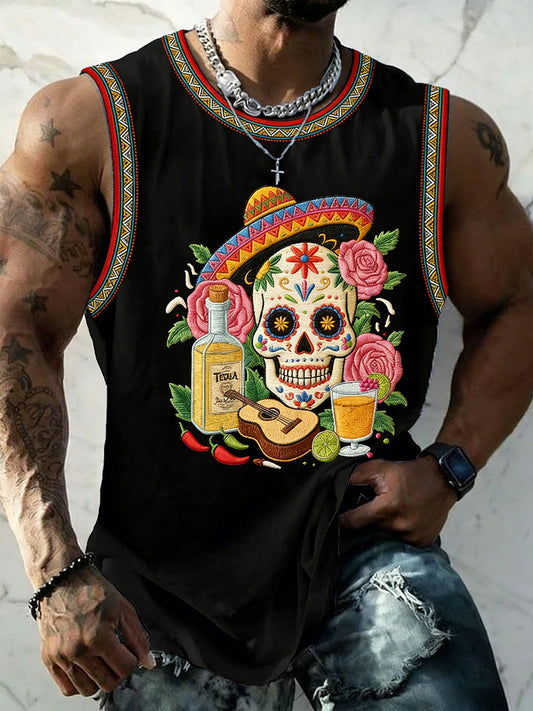 Men's Cinco De Mayo Print Sleeveless Vests