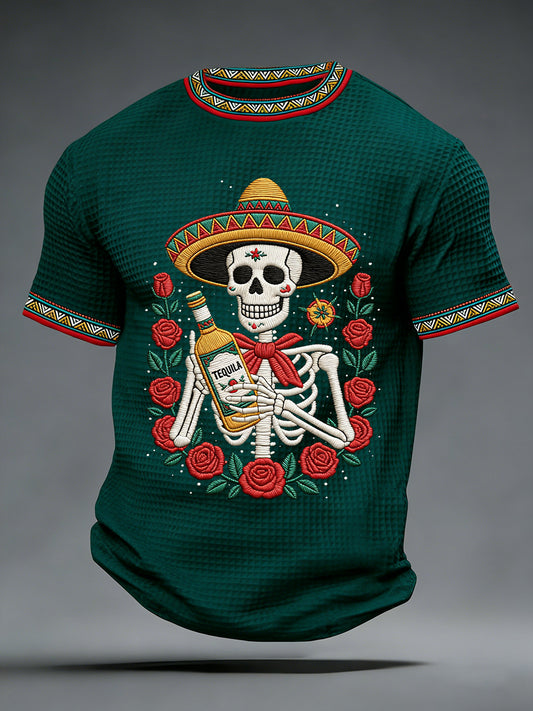 Men's Cinco De Mayo Print Waffle Short-Sleeve T-shirt