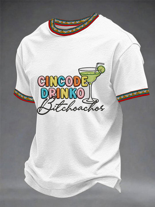 Men's Funny Cinco De Mayo Bitchachos Skull Print Tee