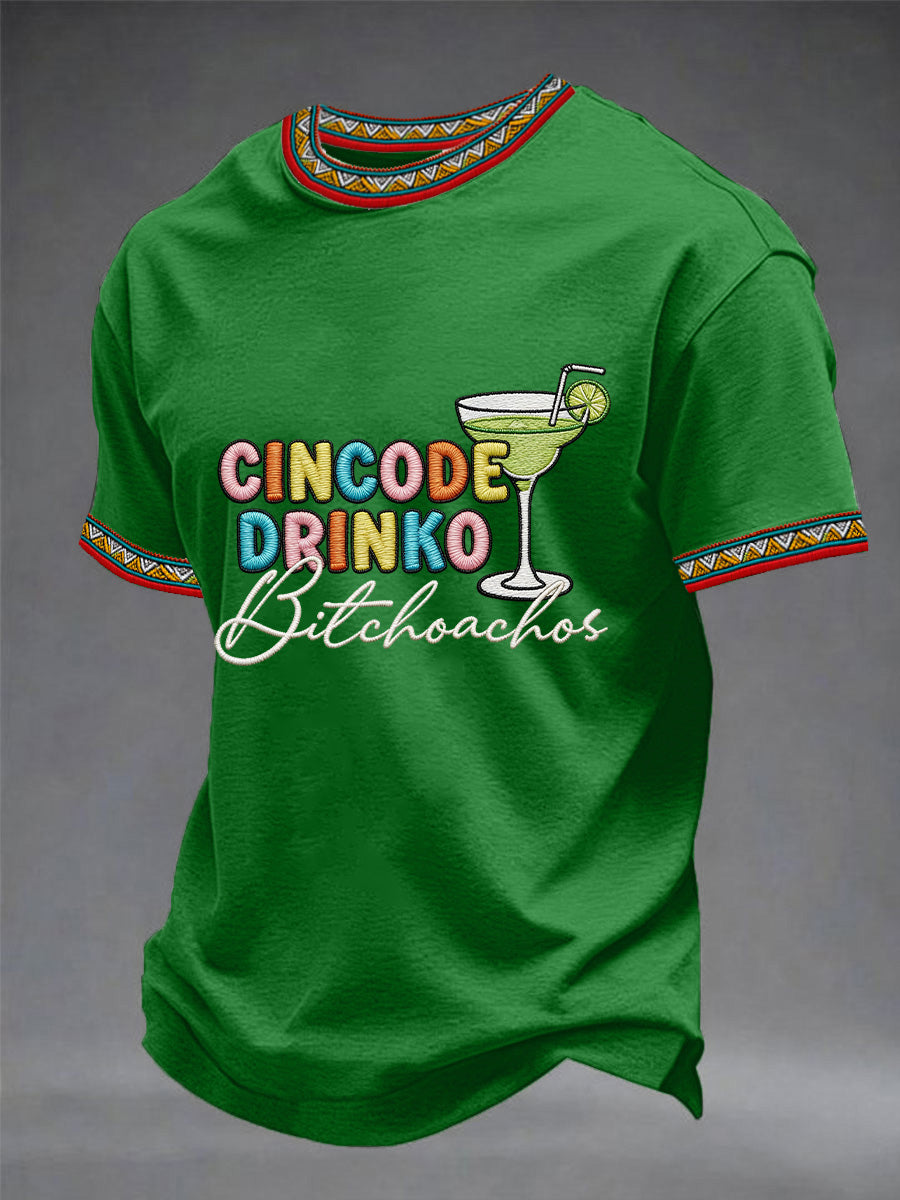 Men's Funny Cinco De Mayo Bitchachos Skull Print Tee
