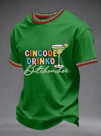 Men's Funny Cinco De Mayo Bitchachos Skull Print Tee