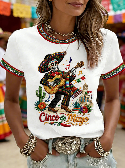 Women's Cinco De Mayo Print Short-Sleeve T-shirt