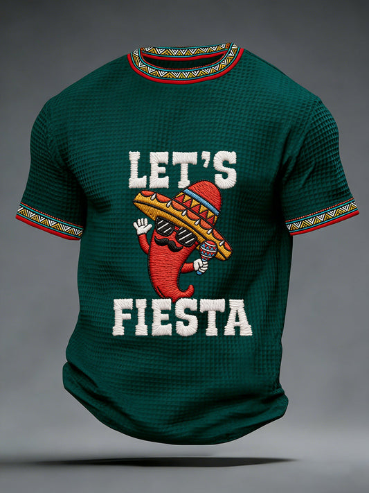 Men's Cinco De Mayo Print Waffle Short-Sleeve T-shirt