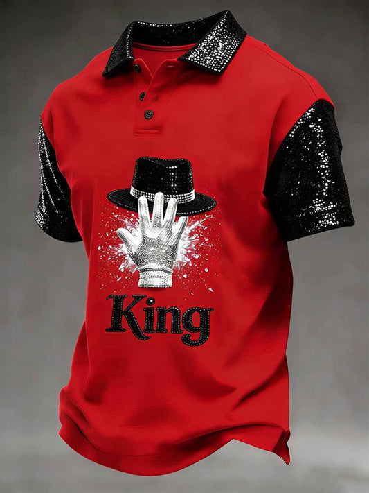 Men's Vintage Commemorative Printed Polo Shirt