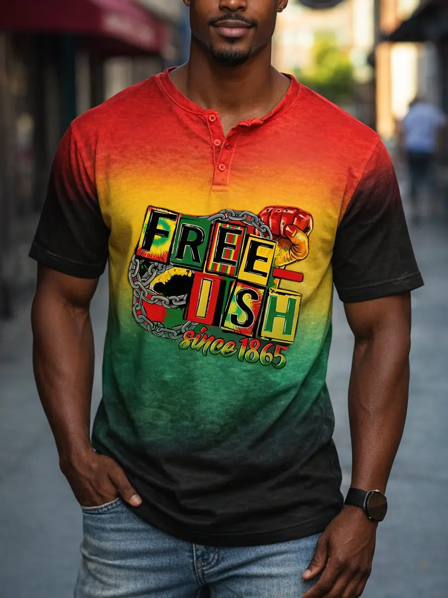 Men's Juneteenth Print short sleeve T-shirt