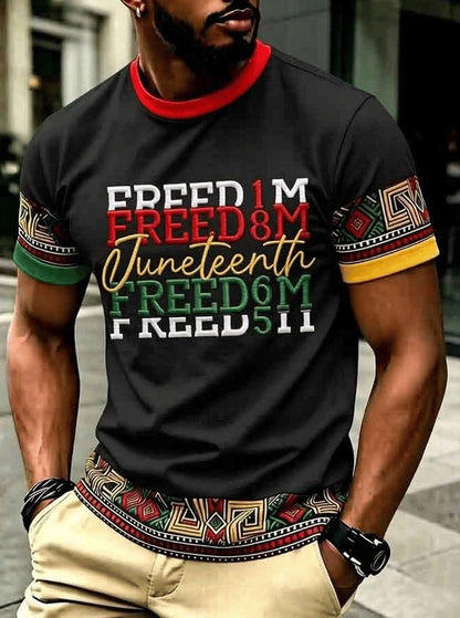 Men's Juneteenth 1865 Freedom Printed T-shirt