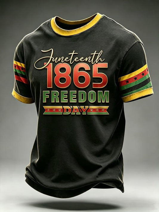 Men's Juneteenth 1865 Freedom Day Printed T-shirt