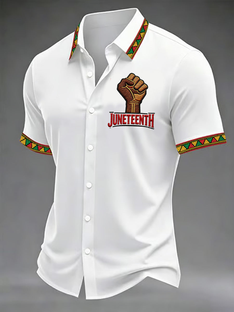 Men's Juneteenth Print Casual Shirt
