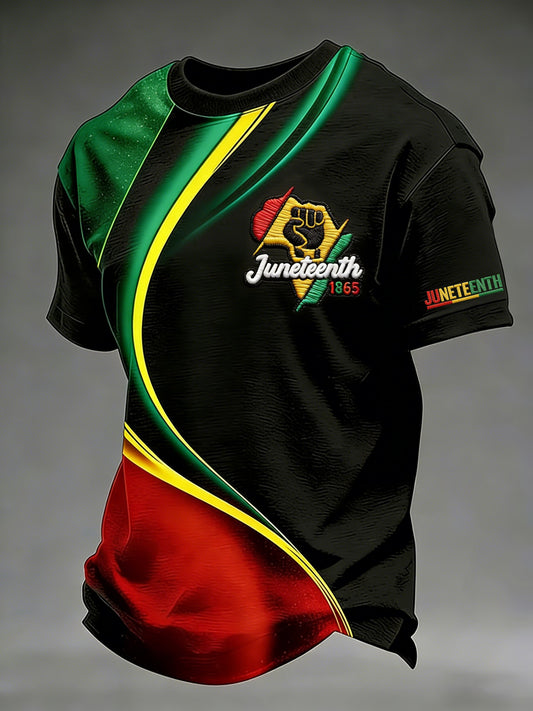 Men's Black Juneteenth Printed T-shirt