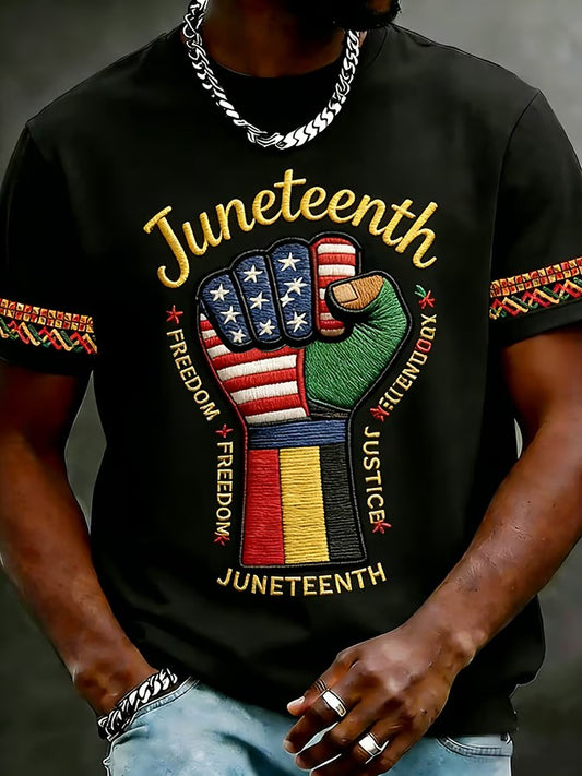 Men's Black Juneteenth Printed T-shirt