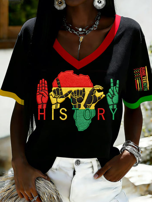 Women's Juneteenth Art Short-sleeved T-shirt